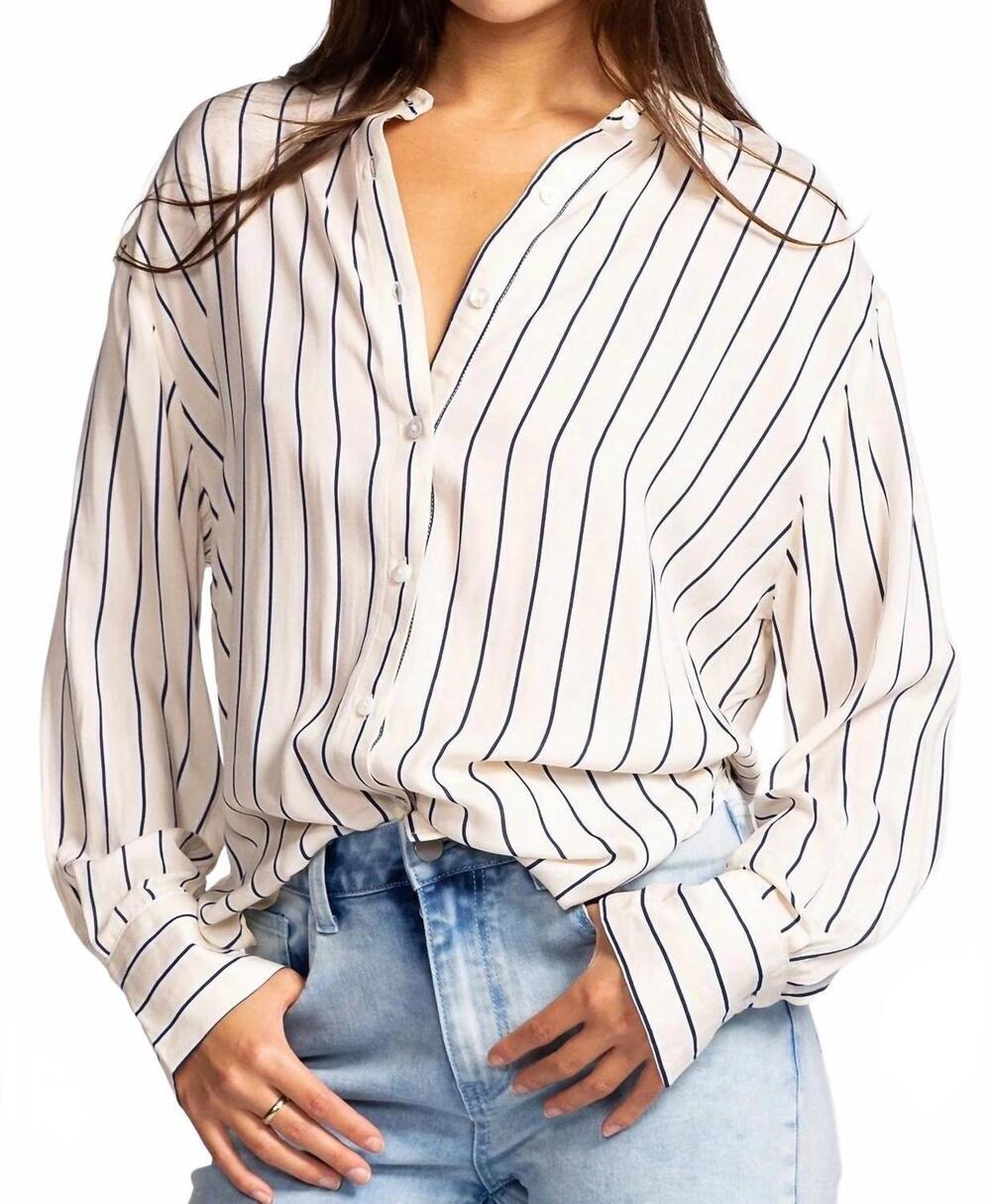 NEW PINK MARTINI lexi top in beige stripe